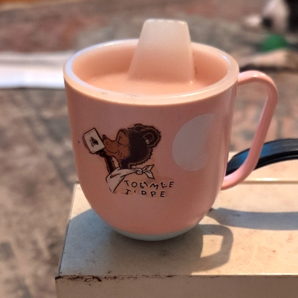 Vintage 1960's Tommee Tippee Pink and Blue Sippy Cup